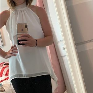 Sweet Pea White Tie Halter Top Blouse